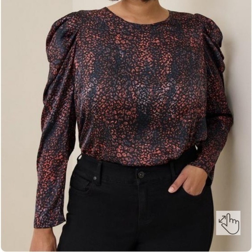 🆕 NWT Women’s torrid 0 Satin Puff Long Sleeve Top L 0 10 12